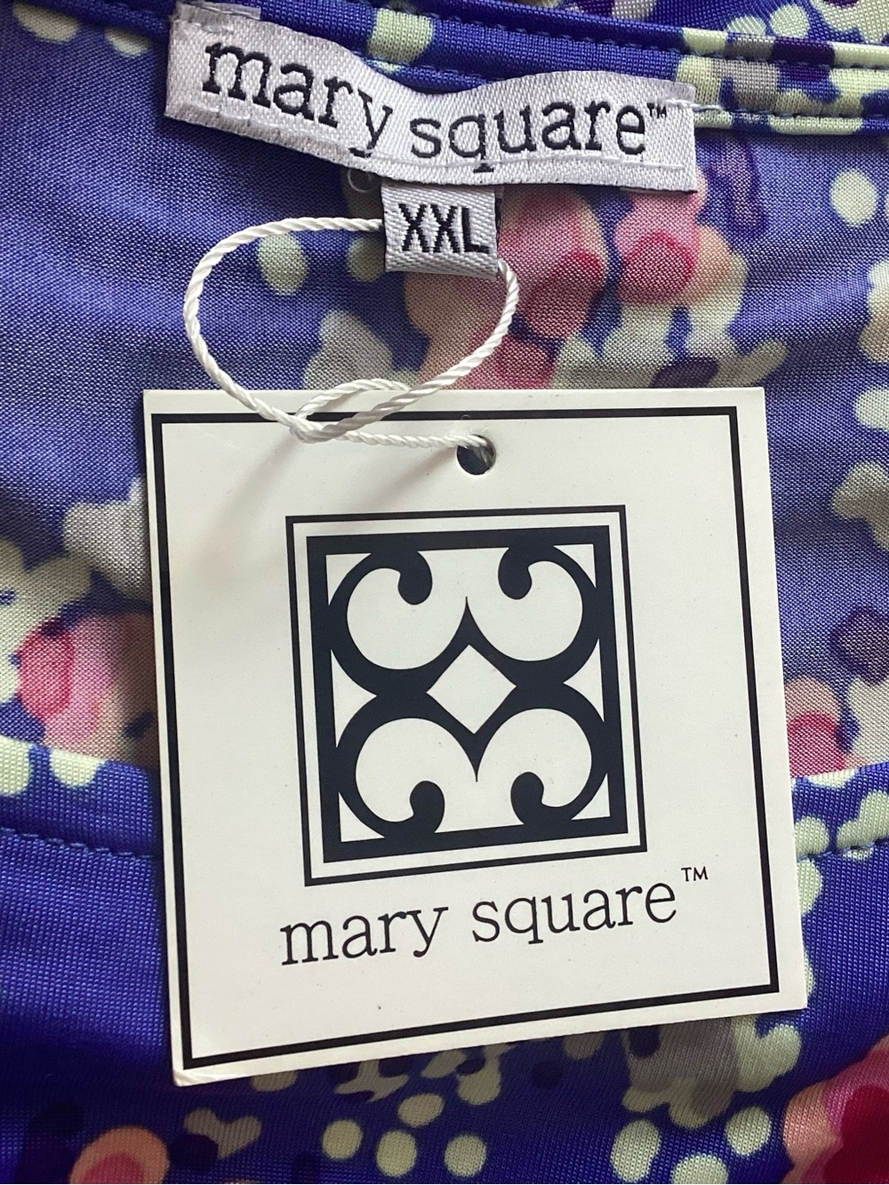 Mary Square NEW Blue Floral Shift Dress 3/4 Sleeves NWT XXL - Picture 6 of 8